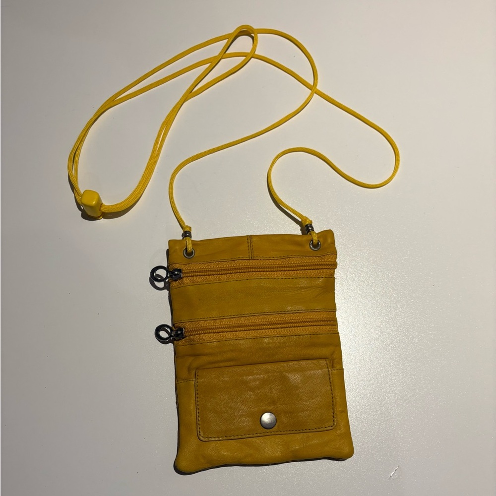 Yellow Crossbody Leather Bag